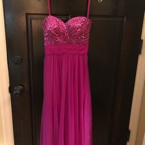 Pink La Femme prom dress with beaded top!! Size 0